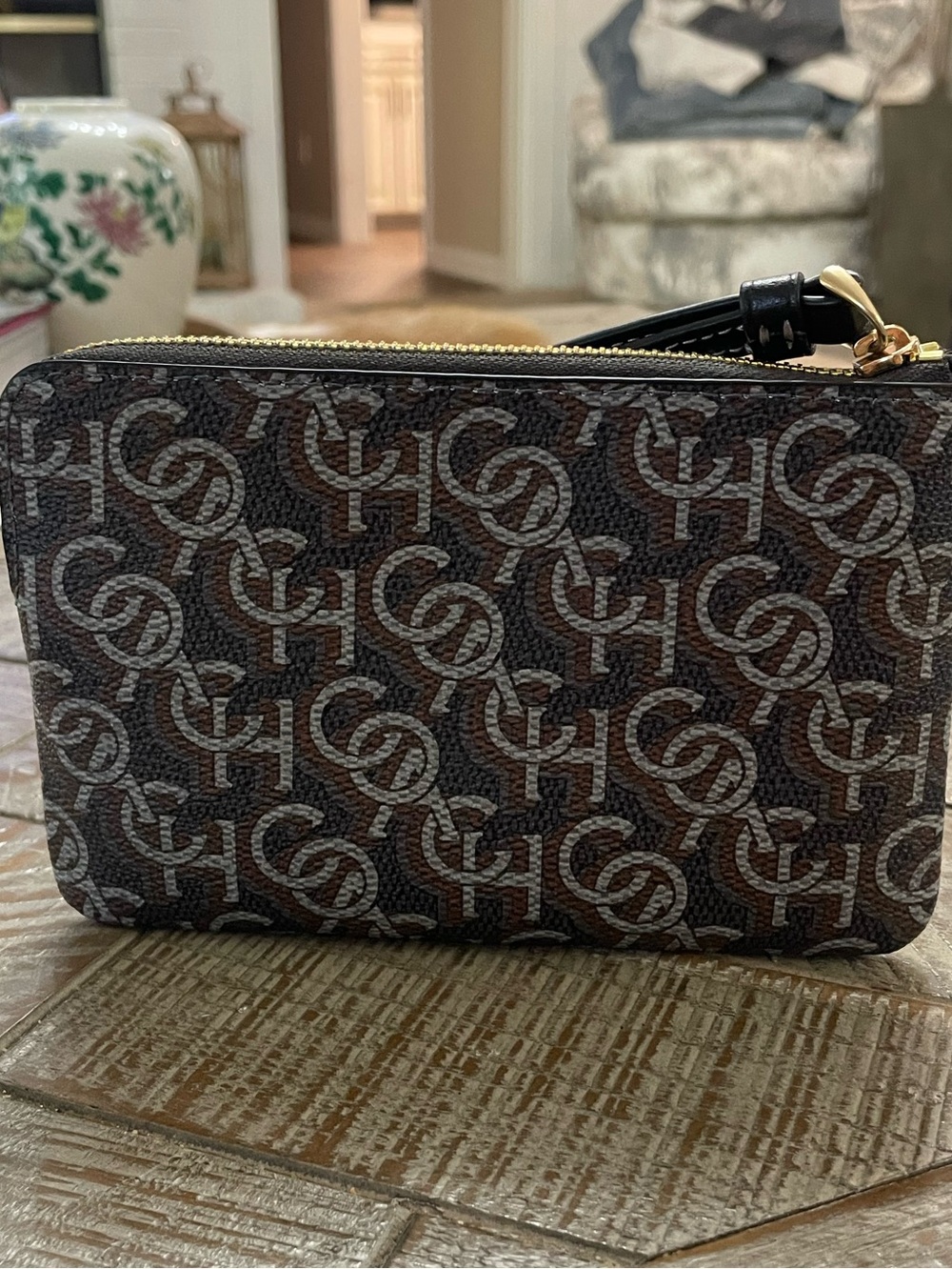 NWT Coach Corner Zip Wristlet with Coach Monogram Print (Style Number CF548) - Picture 2 of 7